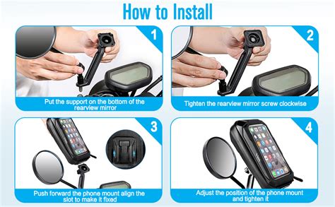 Btneeu Motorcycle Phone Mount Waterproof Rotation Motorbike Phone