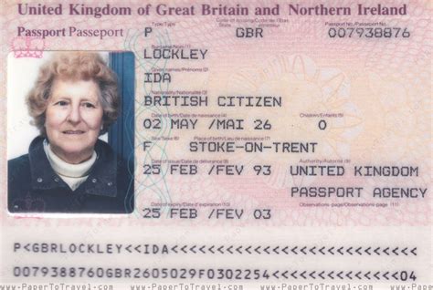 United Kingdom Of Great Britain And Northern Ireland Passport 1990 — 2000 European Community