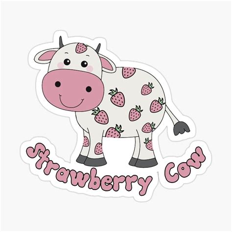 Strawberry Cow 3 Vinyl Sticker Farm Pet Fruit Etsy Canada Artofit