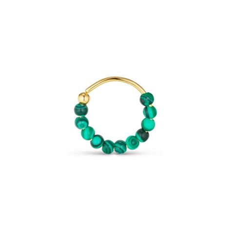 Jane K Nig Bermuda Malachite Twist Rering Stk Forgyldt Stokv Rk