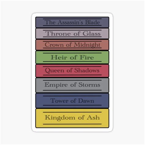 Throne Of Glass Book Stack Sticker For Sale By Quinnramsay Redbubble