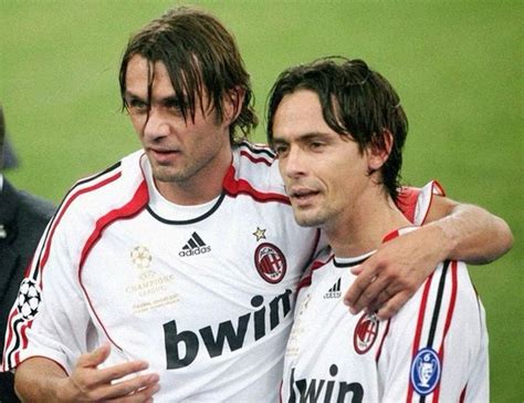 Paolo Maldini Filippo Inzaghi For Milan In Paolo Maldini Ac