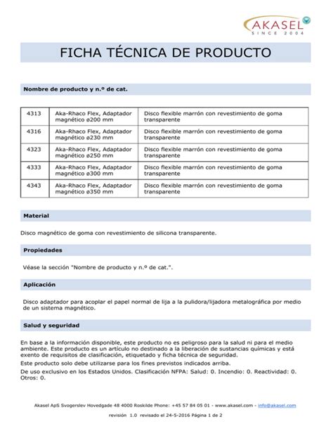 ficha técnica de producto