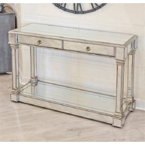 Kimmy Mirrored Console Table With Two Drawers | Furniture in Fashion