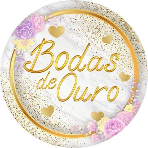 Painel Decorativo Redondo Para Casamento Bodas De Ouro 50x50 Shopee