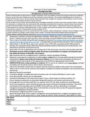 Fillable Online Nssg Oxford Haematology Org Management Of Acute Sickle