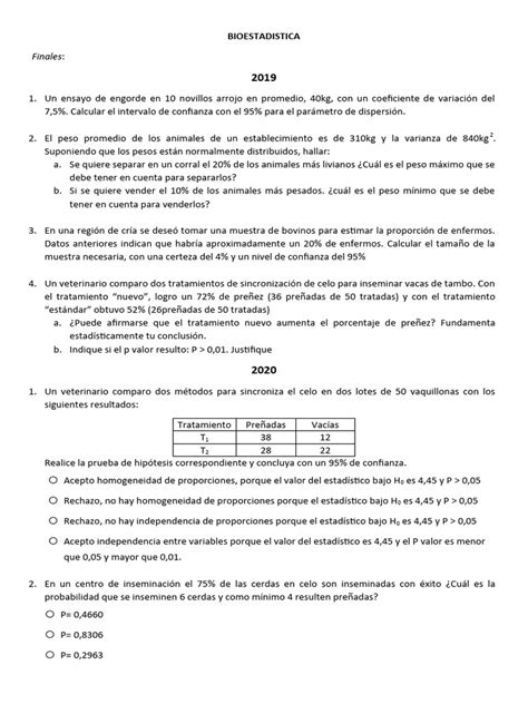 Bioestadistica Practica Para Final Pdf Determinación Del Tamaño De La Muestra Intervalo