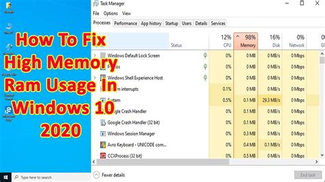 How To Fix High Memory Ram Usage In Windows 10 2020 All Solution