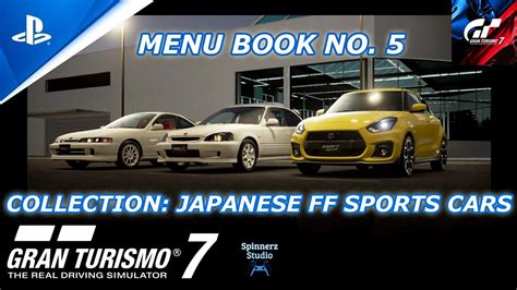 Gran Turismo 7 Cafe Menu Book No 5 Collection Japanese FF Sports Cars