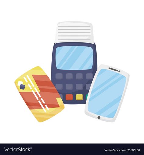 Smartphone dataphone and credit card design Vector Image