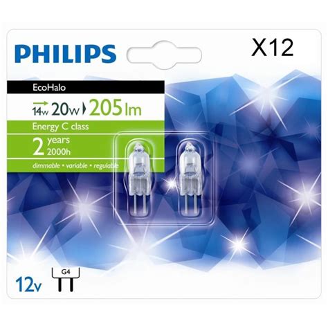 Philips Capsule Lot De Ampoules Ecohalo W G Cdiscount Maison