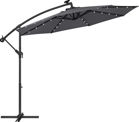 Songmics Parasol Met Led Verlichting Op Zonne Energie