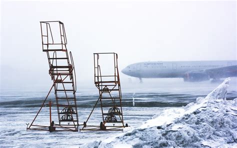 Free Images Snow Cold Winter Wind Foggy Airport Airplane Ice