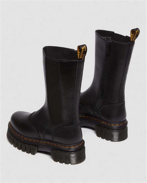 Audrick Tall Nappa Leather Platform Chelsea Boots In Black Dr Martens