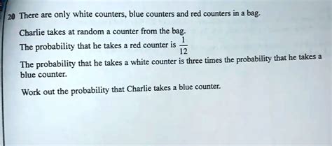 Solved There Are Only White Counters Blue Counters And Red