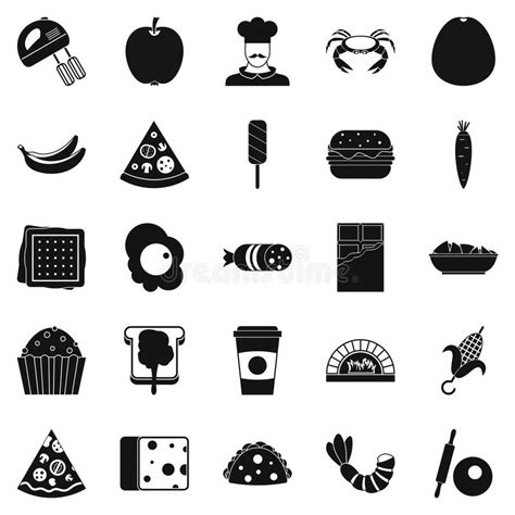 Iconos Preferidos Fijados Estilo Simple Del Plato Ilustración del