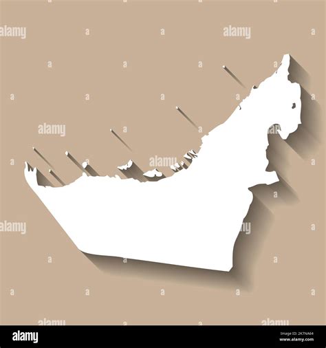 United Arab Emirates Vector Country Map Silhouette Stock Vector Image