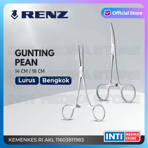 Jual Renz Gunting Pean Lurus Bengkok Cm Cm Klem Arteri