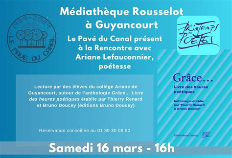 Le Pavé du Canal à la rencontre avec Ariane Lefauconnier Guyancourt