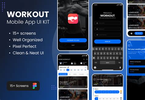 Workout Mobile App Ui Kit Figma