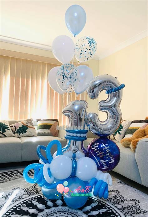 Number 13 Design With Helium Balloons (Design Code: N89) - A&E BalloonArt