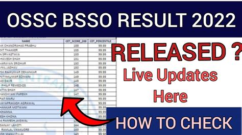 OSSC BSSO 2022 Result Date How To Check OSSC BSSO Result 2022 YouTube