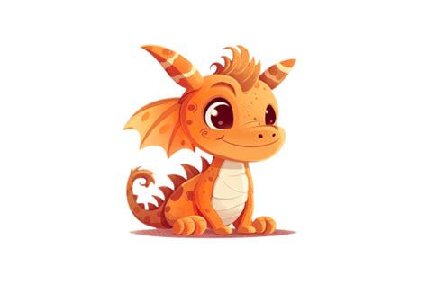 Cute Orange Dragon Graphic By Gornidesign Creative Fabrica