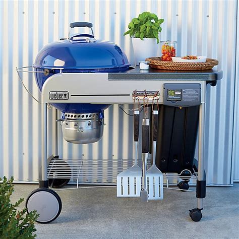 Weber Blue Performer Deluxe Charcoal Grill Crate And Barrel