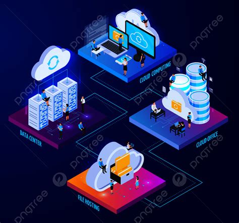 Cloud Computing Isometric Vector Png Images Cloud Services Isometric