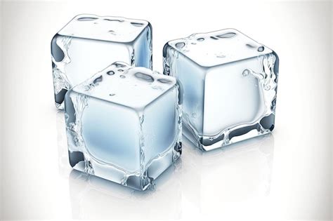 Premium Photo | Large ice cubes with frozen ice floes isolated on white ...