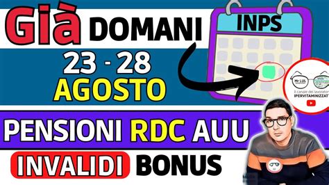 Domani Inps Paga Agosto Anticipi Sorprese Allarmi Novit Auu