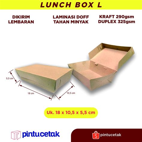 Jual LUNCH BOX LARGE 18X10 5X5 5 Lunch Box Paper Kraft Paper Lunch