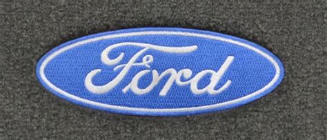 Ford Oval Embroidered Logo for mat kit, Blue/White letters-Broncograveyard.com