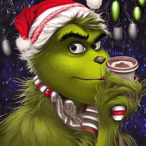 The Grinch Drinking Coffee Creative Fabrica