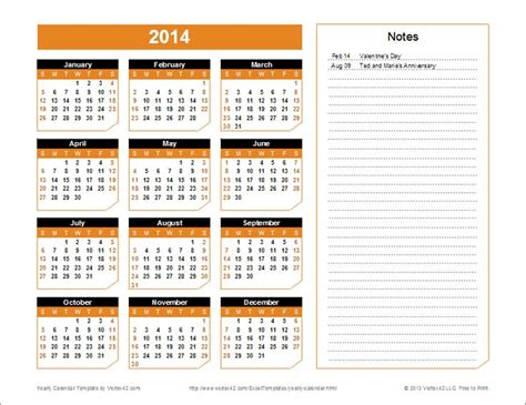 10 Year Calendar Template