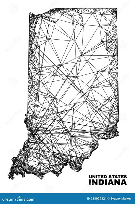 Mapa Do Estado índio De Malha Irregular Linear Ilustração do Vetor