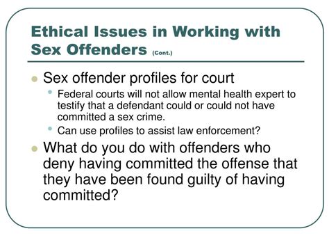 Ppt Treatment And Ethical Issues Working With Sex Offenders Powerpoint