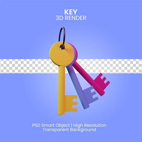 Premium Psd Key Icon D Render Isolated