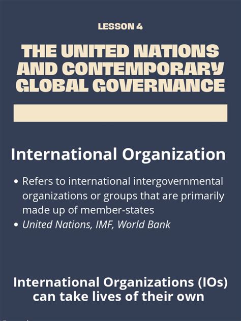 Lesson 4 The United Nations And Contemporary Global Governance