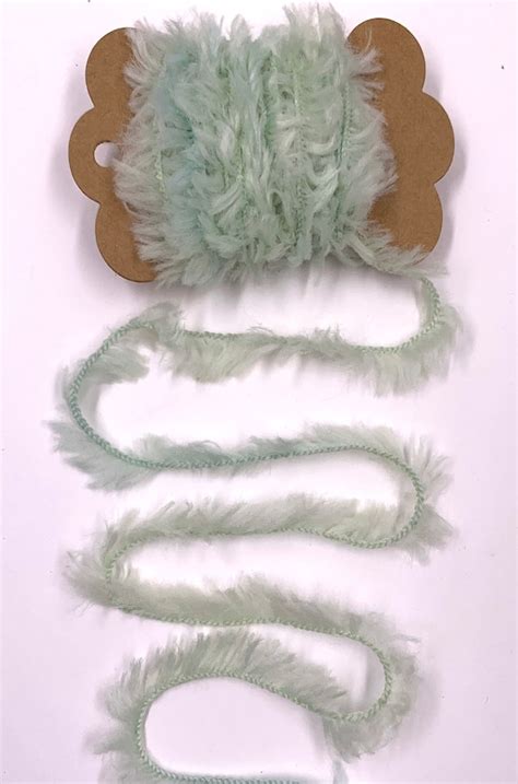 3 Yds Medium Fuzzy Eyelash Trim Mint Green Novelty Fibers Etsy