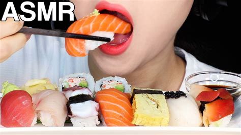 Asmr Sushi Eating Sounds Mukbang Youtube