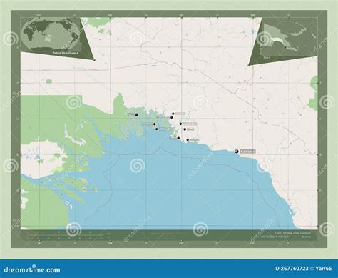 Gulf Papua New Guinea Osm Labelled Points Of Cities Stock