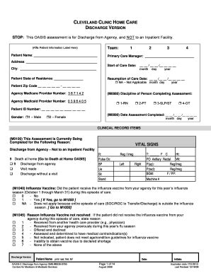 Fillable Online CLEVELAND CLINIC HOME CARE TriPoint Healthcare Fax