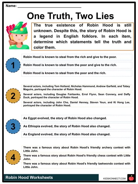 Robin Hood Worksheets & Facts | History, Cultural Significance