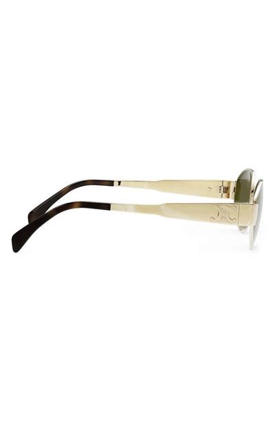 Gold Triomphe Round Metal Sunglasses Celine Eyewear 41 48 Off