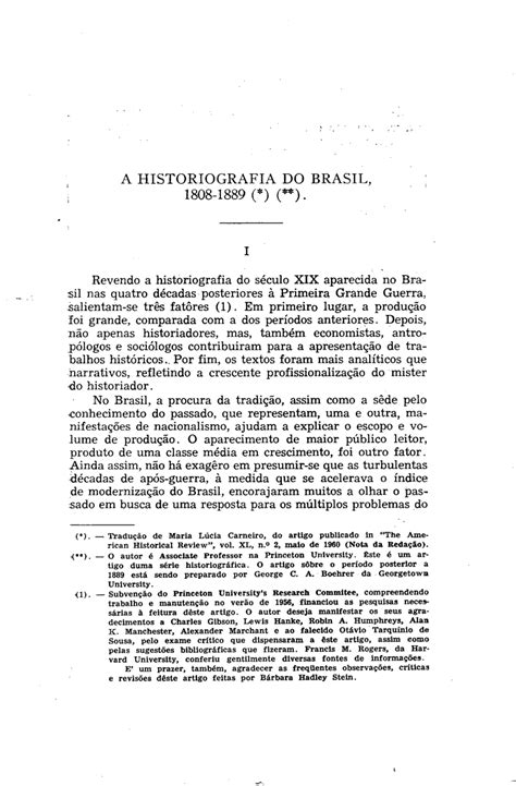 PDF A Historiografia Do Brasil 1808 1889