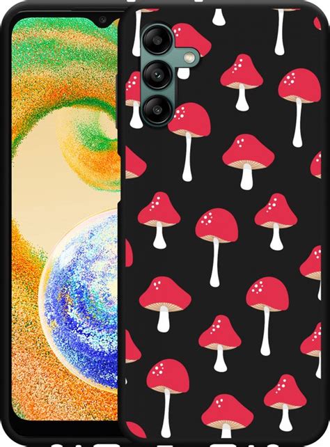 Samsung Galaxy A04s Hoesje Zwart Paddenstoelen Designed By Cazy Bol