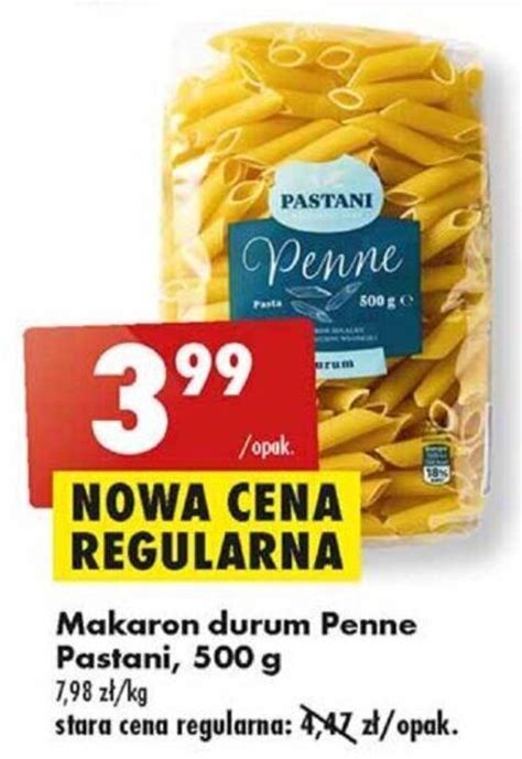 Promocja Makaron Durum Penne Pastani 500 G Biedronka