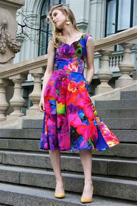 Flowers Dress, Formal Dress, Women Dress, Colorful Dress, Floral Dress ...