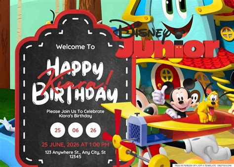 FREE-Disney Junior-Birthday-Canva-Templates (15) | Download Hundreds ...